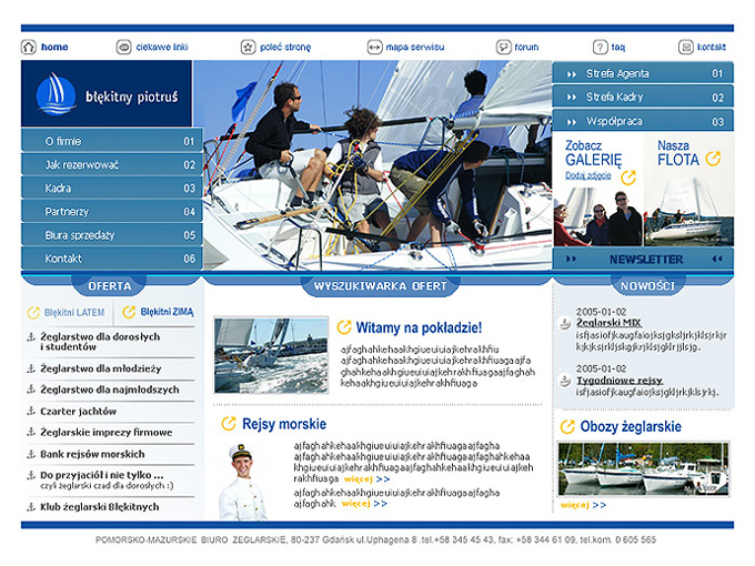 Biuro ŻEGLARSKIE - rejsy, obozy młodzieżowe, szkolenia, czarter jachtów, patent żeglarza